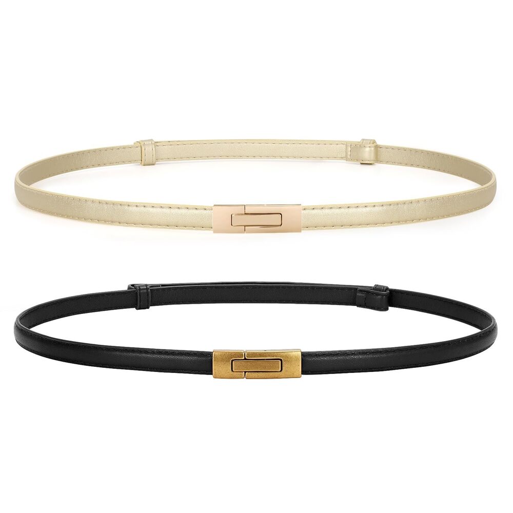 6691 Women Skinny Belts Leather Thin Waist Belts For Dress Ladies Belts